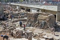 Archaeologists dig old ruins of Ancient Serdika in center of Sofia, Bulgaria Ã¢â¬â aug 29, 2012. Top view of Ancient Old Serdica. Royalty Free Stock Photo
